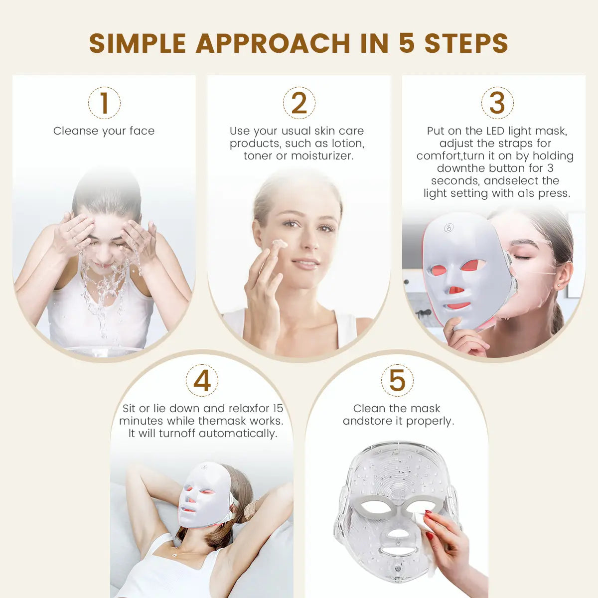 Red Light Therapy LED Face Mask for Skin Rejuvenation