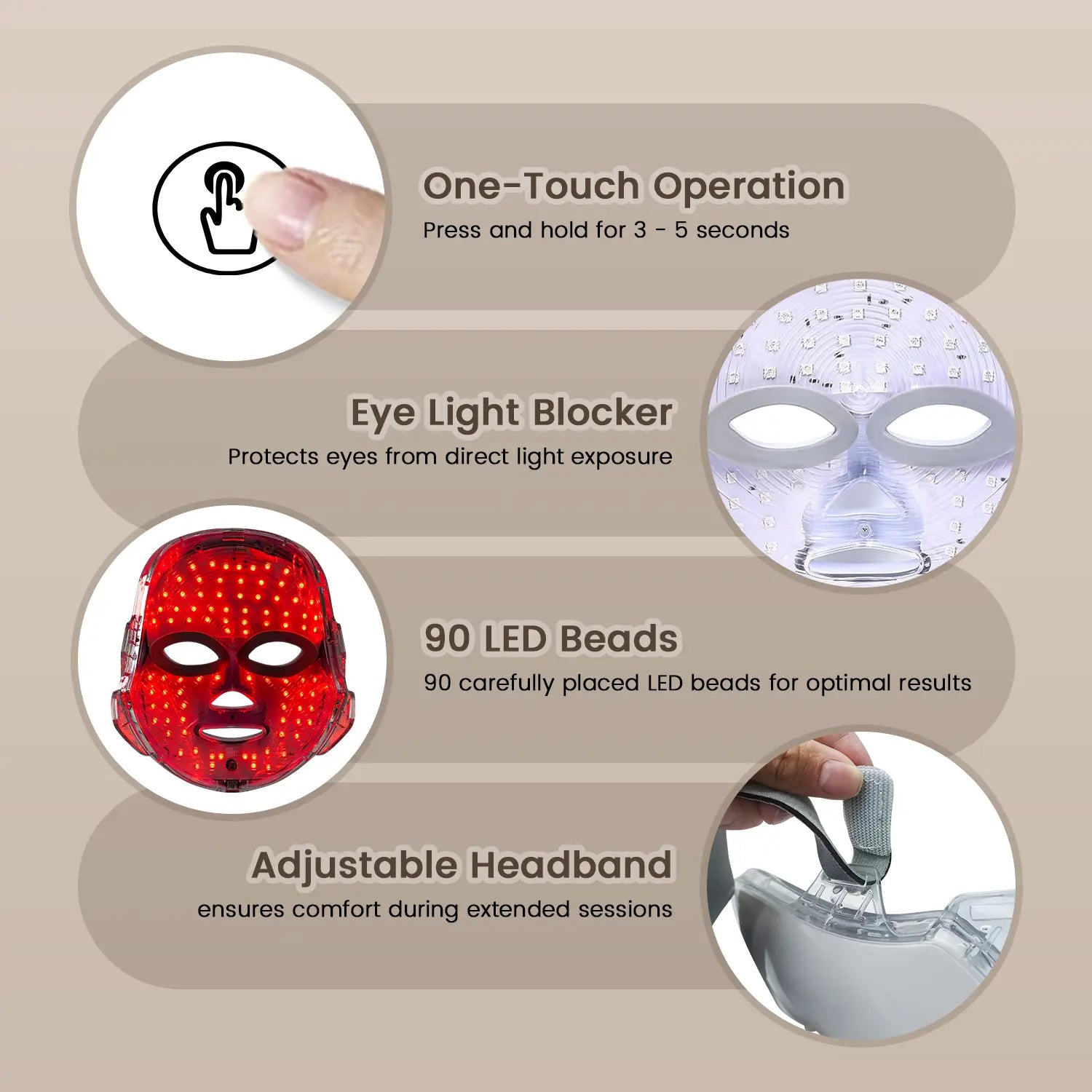 Red Light Therapy LED Face Mask for Skin Rejuvenation