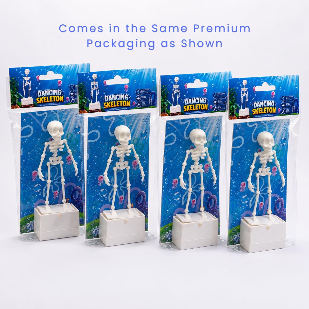 Dancing Skeleton Aquarium Ornament | Self-Balancing Floating Skeleton Decoration for Fish Tank | Unique 3D Printed Aquarium Decor | Safe for Freshwater & Saltwater Tanks | Black