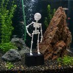 Dancing Skeleton Aquarium Ornament | Self-Balancing Floating Skeleton Decoration for Fish Tank | Unique 3D Printed Aquarium Decor | Safe for Freshwater & Saltwater Tanks | Black