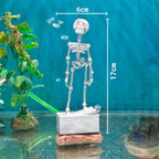Dancing Skeleton Aquarium Ornament | Self-Balancing Floating Skeleton Decoration for Fish Tank | Unique 3D Printed Aquarium Decor | Safe for Freshwater & Saltwater Tanks | Black